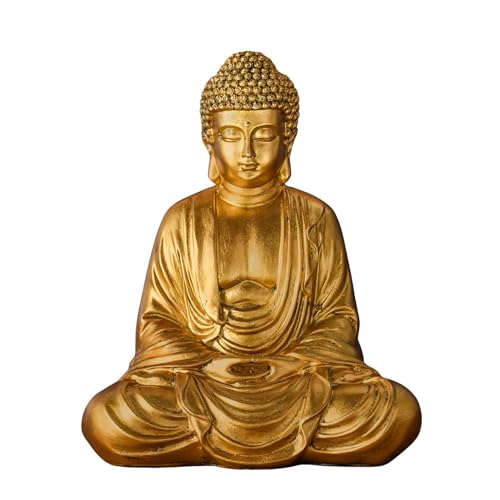 Zen'Light Buddha Statue Gold, Kunstharz, 16 x 10 x 20 cm von Zen Light