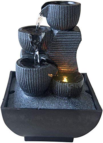 Zen Light Kini Zimmerbrunnen mit Pumpe und LED-Beleuchtung, Kunstharz, Einheitsgröße von Zen Light