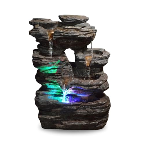 Zen’Light - Zimmerbrunnen Pietra - Steinoptik aus Kunstharz mit Bunten Lichteffekten - Moderne Zen Deko, Meditation & Entspannung - Glücksbringer - H35cm Zen’Light - Zimmerbrunnen Pietra - Steinoptik aus Kunstharz mit Bunten Lichteffekten - Moderne Zen Deko, Meditation & Entspannung - Glücksbringer - H35cm von Zen Light