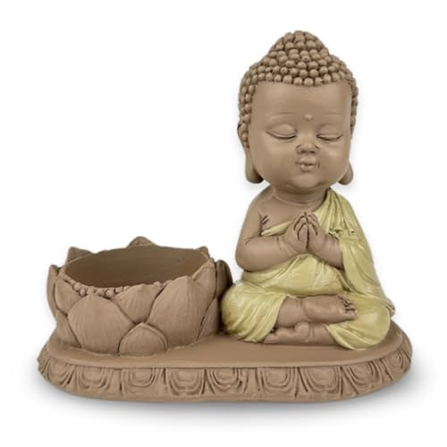 Statue Kerzenhalter CH03 - Inspirierende Zen-Figur - Glücksbringer Positive Konzentration - Kerzenhalter Windlicht- H 11,5 cm - Zen'Light von Zen Light