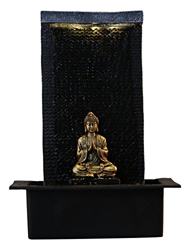 Zen Light Zen'Light Zenalität Wasserwand - Innenbrunnen mit gelbem LED -Spot - großer Tischbrunnen mit Abnehmbarer Buddha - Originalgeschenk - H: 40 cm von Zen Light