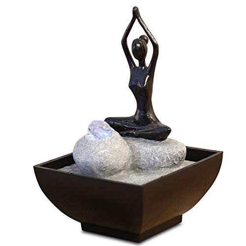 Zen'Light YOGA1 Springbrunnen Polyresin Schwarz 12 x 12 x 17 cm von Zen Light