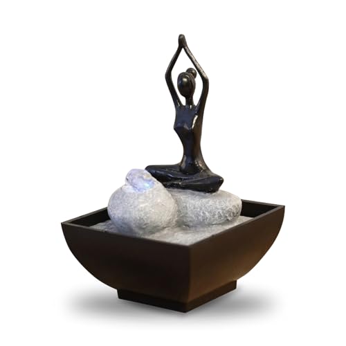 Zen'Light YOGA1 Springbrunnen Polyresin Schwarz 12 x 12 x 17 cm von Zen Light