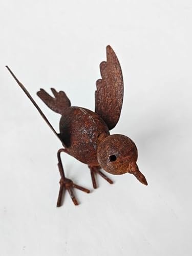 Edelrost GartenVogel Rost Gartendeko aus Metall Gartenstecker 11 * 9.7 * 9.5cm 031791 von Zen Man