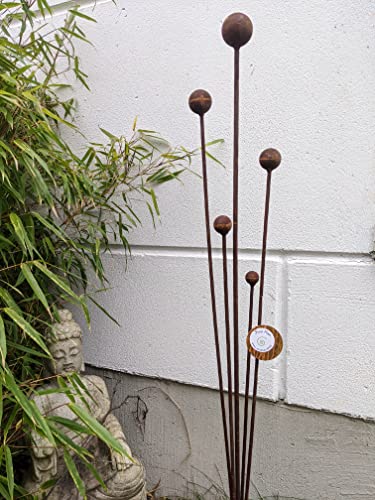 Zen Man Edelrost Gartenstecker Gartenkugel aus Metall Rost H116cm 032139 von Zen Man