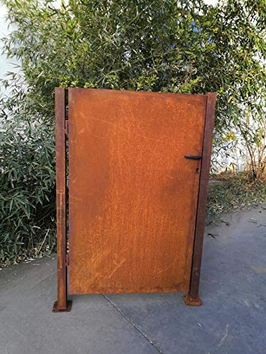 Edelrost Gartentor inkl. Pfosten aus Metall Rost (032064-1:101 * 6 * 150cm) von Zen Man