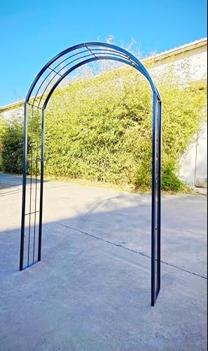Garten Rosenbogen Metall anthrazit Rosenhilfe Rankhilfe Bogen Spalier Rosenranke H220cm (031787-1 SP:L130 B30 H220cm) von Zen Man