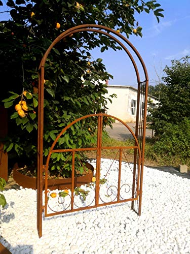 Edelrost Garten Rosenbogen Rost aus Metall, GartenDekoration 031346 H220cm L120cm B20cm von Zen Man