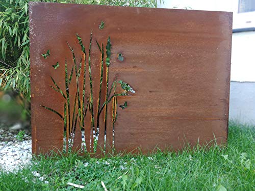 Zen Man Edelrost Garten Sichtschutz Wand Rost Sichtschutz aus Stahlblech Rost Gartenzubehör L100*H75cm 1mm 032006 von Zen Man