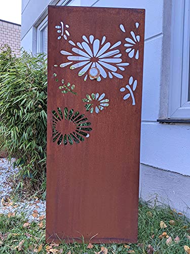 Zen Man Edelrost Garten Sichtschutz aus Metall 1mm Rost Gartenzaun Gartendeko Rost Sichtschutzwand B50 H150cm, 031648 von Zen Man