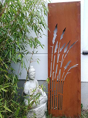 Zen Man Edelrost Garten Sichtschutz aus Metall 1mm Rost Gartenzaun Gartendeko edelrost Sichtschutzwand H125* 35cm 031912-5 von Zen Man
