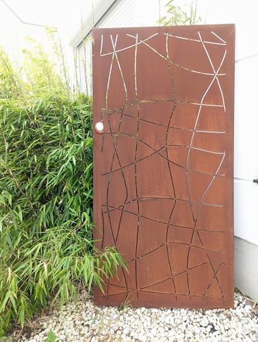 Zen Man Edelrost Garten Sichtschutzwand Eisen 1mm Rost Sichtschutz Gartendeko Gartenzaun aus Metall B75 H150cm, 032135-2 von Zen Man