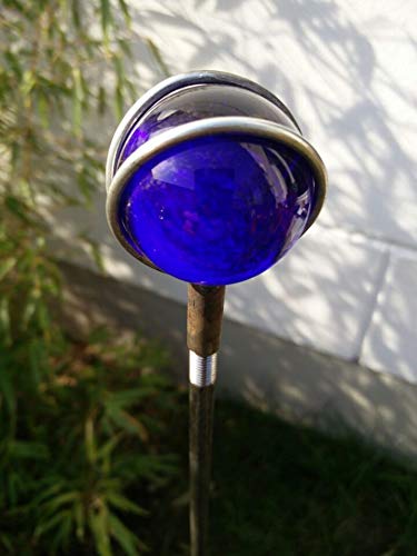 Zen Man Edelrost GartenStecker GartenGlaskugel Glasdeko Rost Gartenfigure Beetstecker Dunkelblau 115 * 4 * 4 cm 101571 von Zen Man