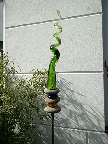 Zen Man Edelrost GartenStecker GartenGlaskugel Glasdeko Rost Gartenfigure Beetstecker Gruen 140 * 5 cm 101564 von Zen Man