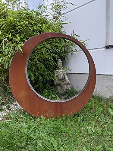 Zen Man Edelrost GartenStecker Gartenfigure Garten Skulptur, Normal Stahl und Stainless Steel Handarbeit,D=95 * 5 cm, 032127 von Zen Man