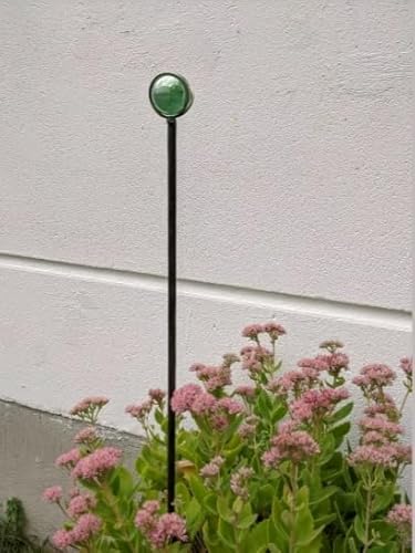 Zen Man Edelrost Gartenstecker Garten Glaskugel Gartendeko Beetstecker mit Glasdeko Gartenfigure Glaskugel: 3.5cm (032034-2GR :3.5 * 3.5*H100cm) von Zen Man