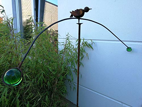 Zen Man Edelrost Gartenstecker Garten Glaskugel Rost Gartenskulptur Garten Figure Rost Handarbeit H150*100 cm 101589 von Zen Man