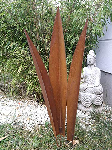 Zen Man Edelrost Gartenstecker Rost Garten Beetstecker Gartenfigure Sculpture Rost 031570-1 H80 72 64 cm Inset Handarbeit von Zen Man