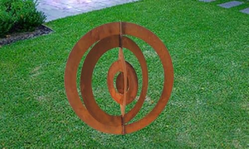Zen Man Edelrost Gartenstecker Rost Gartenskulptur aus Metall Garten Figure Glück Symbol Gartendeko D60cm H80cm 031146 von Zen Man