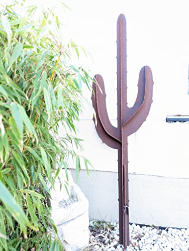 Zen Man Edelrost Gartenstecker Rost Gartenskulptur aus Metall Garten Figure Kaktus Rost (032193-1：36 * 6.5*H130cm) von Zen Man