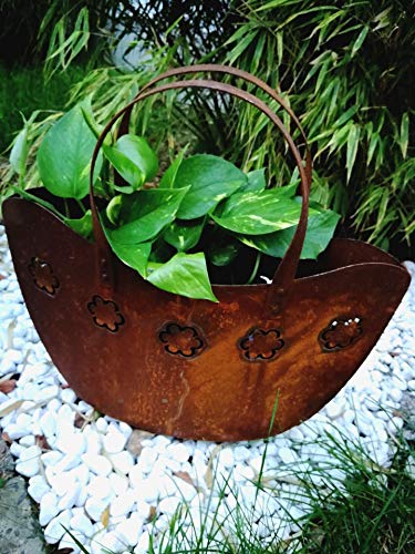 Zen Man Edelrost Schale Gartenplanzschale Gartendeko Rost Tasche Blumentopf Rost Handarbeit 46 * 16 * 46cm 031907-1 von Zen Man