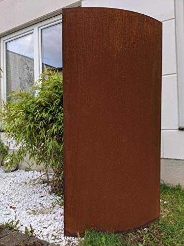 Zen Man Edelrost Sichtschutz Bogen Garten Sichtschutz aus Metall 1mm Rost Gartenzaun Gebogen rost Sichtschutzwand 032102 von Zen Man