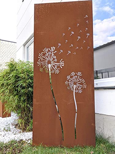 Zen Man Edelrost Sichtschutz Garten Sichtschutz aus Metall 1mm Rost Gartenzaun Gartendeko rost Sichtschutzwand (032096-4: B75*H180cm) von Zen Man