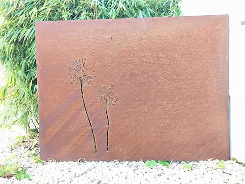 Zen Man Edelrost Sichtschutzwand Garten Sichtschutz aus Metall 1mm Rost Gartenzaun Gartendeko Rost Sichtschutzwand H75 L100cm 032097-3 von Zen Man