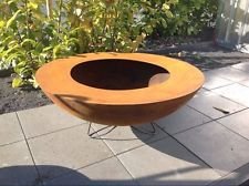 Zen Man Feuerschale Pflanzschale Edelrost 100 cm rund mit Rand Metall Eisen GartenDeko von Zen Man