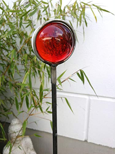 Zen Man Gartenstecker GartenGlaskugel Gartenfigure Glaskugel 6cmGartenglasdeko H105*6cm031893-2 Rot von Zen Man
