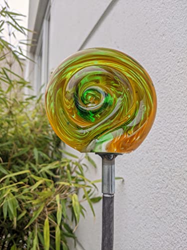 Zen Man Gartenstecker Rost Beetstecker Garten Glaskugel Glasdeko B10H110cm von Zen Man