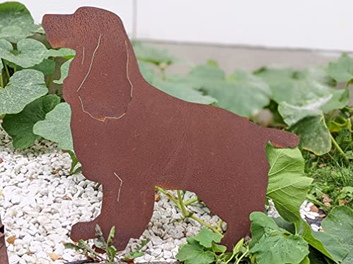 Zen Man Hund,Garten Figuren,Eisen Gartendeko Edelrost Metall Gartenstecker Tier Deko 030653 L60H53cm von Zen Man