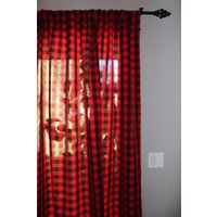 1" Gingham Check Poplin Polyester Vorhang Panel/Fenster Dekor Kulisse Klassenzimmer Schlafzimmer Hütte Hotel Gästezimmer Fenstervorhänge von ZenCreativeDesigns
