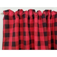 1" Gingham Kariert Plaid Poplin Fenster Valance 58 Zoll Breit Für Küche Oder Schlafzimmer von ZenCreativeDesigns
