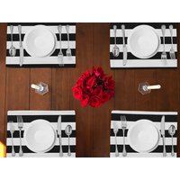 2 Zoll Breite Große Streifen Druck Baumwolle Tischsets Home Dinner Tisch Dekor 13" X 19" | 4-Pack/Partys Feiertage Und Veranstaltungen von ZenCreativeDesigns