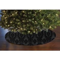 Beflockter Damast Muster Baum-Rock/Taft-stoff Gefüttert Mit Flanell Weihnachts-Dekor 146 cm Runder Großer von ZenCreativeDesigns