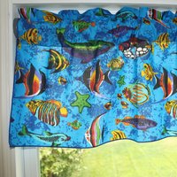 Fisch Aquarium Baumwolle Fenster Valance Vorhang Top/Fensterbehandlung Küche Schlafzimmer Klassenzimmer Diner Rv Home Window Deco von ZenCreativeDesigns