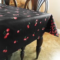 Große Kirsche Borde Auf Schwarzer Baumwoll-Tischdecke/Zuhause Hochzeit Picknick Diner Urlaub Schule Konferenztisch Eventtisch Dekor Große Kirsche Borde Auf Schwarzer Baumwoll-Tischdecke/Zuhause Hochzeit Picknick Diner Urlaub Schule Konferenztisch Eventtisch Dekor von ZenCreativeDesigns