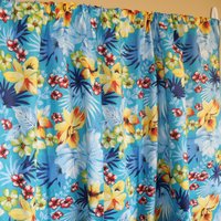 Hawaii Tropisch Floral Baumwolle Vorhang Panel 58 Zoll Breit/Fenster Dekor Klassenzimmer Schlafzimmer Hütte Hotel Gästezimmer Fenstervorhänge von ZenCreativeDesigns