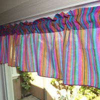 Mehrfarbige Streifen Baumwolle Fenster Valance Vorhang Top/Fensterbehandlung Küche Schlafzimmer Klassenzimmer Diner Rv Home Window Deco von ZenCreativeDesigns