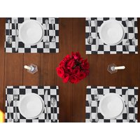 Racecar Schachbrett Druck Baumwolle Tischsets Home Dinner Tisch Dekor 13" X 19" | 4Er Pack/Kinderpartys Feiertage Und Events von ZenCreativeDesigns