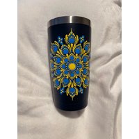 Dot Mandala Becher, Reisebecher, Tasse, Reise Kaffeetasse von ZenDotDesigns