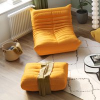 Von Togo Inspirierter Loungesessel - Raupen-Sofasessel Aus Samt Oder Cord, Niedriger Modularer Bodensitz von ZenFurnitureDesigns