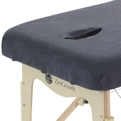 ZENGROWTH Spanbezug für Massageliege mit Gesichtsaussparung Grau | Oeko TEX 100 | 63cm x 71cm x 185cm | Für alle Massage- oder Behandlungstische von ZenGrowth