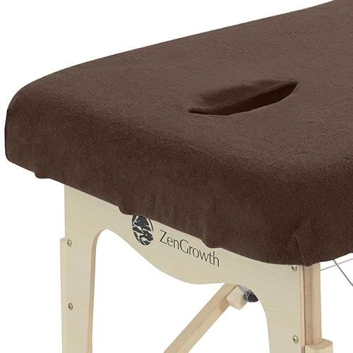 ZENGROWTH Spanbezug für Massageliege mit Gesichtsaussparung | Oeko TEX 100 | 63cm x 71cm x 185cm | Für alle Massage- oder Behandlungstische (Schokoladenbraun) von ZenGrowth