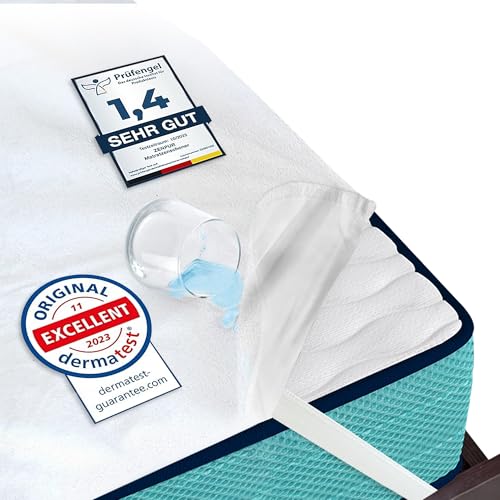 ZenPur Matratzenschoner Baumwolle Atmungsaktiv Matratzenschoner Wasserdicht Standard 100 by Oeko-TEX Nässeschutz 160x200 Inkontinenzunterlage Waschbare wasserdichte Matratzenauflage Weiß von ZenPur