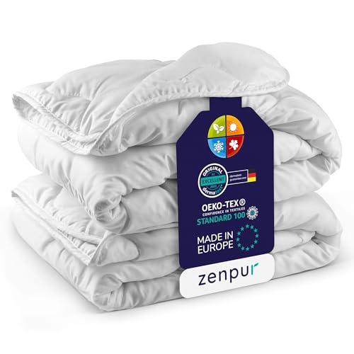 ZenPur Premium Bettdecke 200x200cm 4 Jahreszeiten, Ganzjahresdecke Steppdecke 200x200 - Warm im Winter & Kühl im Sommer, 2 kombinierbare Bettdecke Decke 200x200 von ZenPur