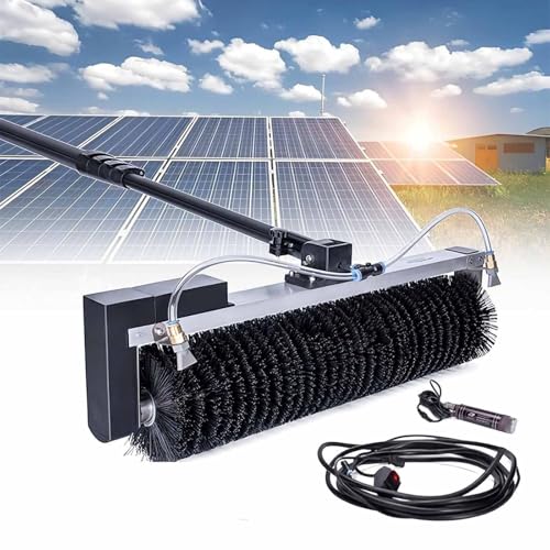 Elektrisches Reinigungsset FüR Photovoltaikmodule, 360° Automatisch Drehbare Reinigungswalze FüR Werbetafeln, Mit 64 cm BüRstenkopf Und Aluminium-Teleskopstange,ACVersion-5.5m/18.0ft von ZenSeFarin