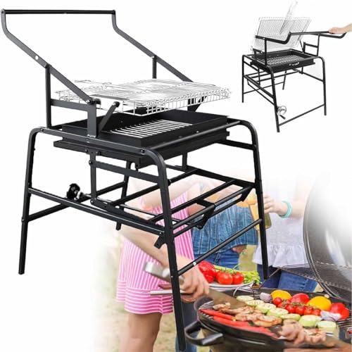 ZenSeFarin 360° Drehbare Holzkohlegrills,Edelstahl Flipping Outdoor Grill Großer Grill Holzkohlegrill Für Einfachen Transport,Tragbarer Barbecue Grill Geeigneter Kebab Grill Für Mehrere Personen von ZenSeFarin