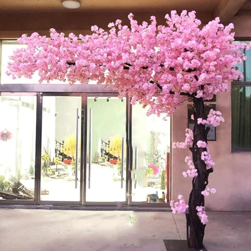 ZenSeFarin Große Rosa Künstliche Kirschblütenbäume, Lebensechter Künstlicher Kirschblütenbaum, Gefälschter Sakura-Blumenbaum, Perfekt Für Party-Hochzeitsdekoration,Extended-4x3m/13.12x9.84ft von ZenSeFarin